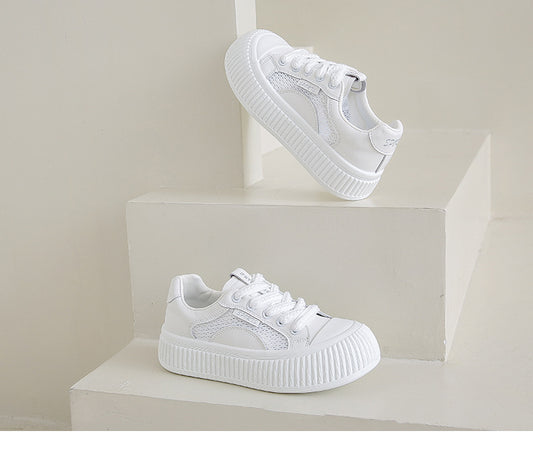 Chunky Sole White Sneakers - Lightweight & Breathable for Daily