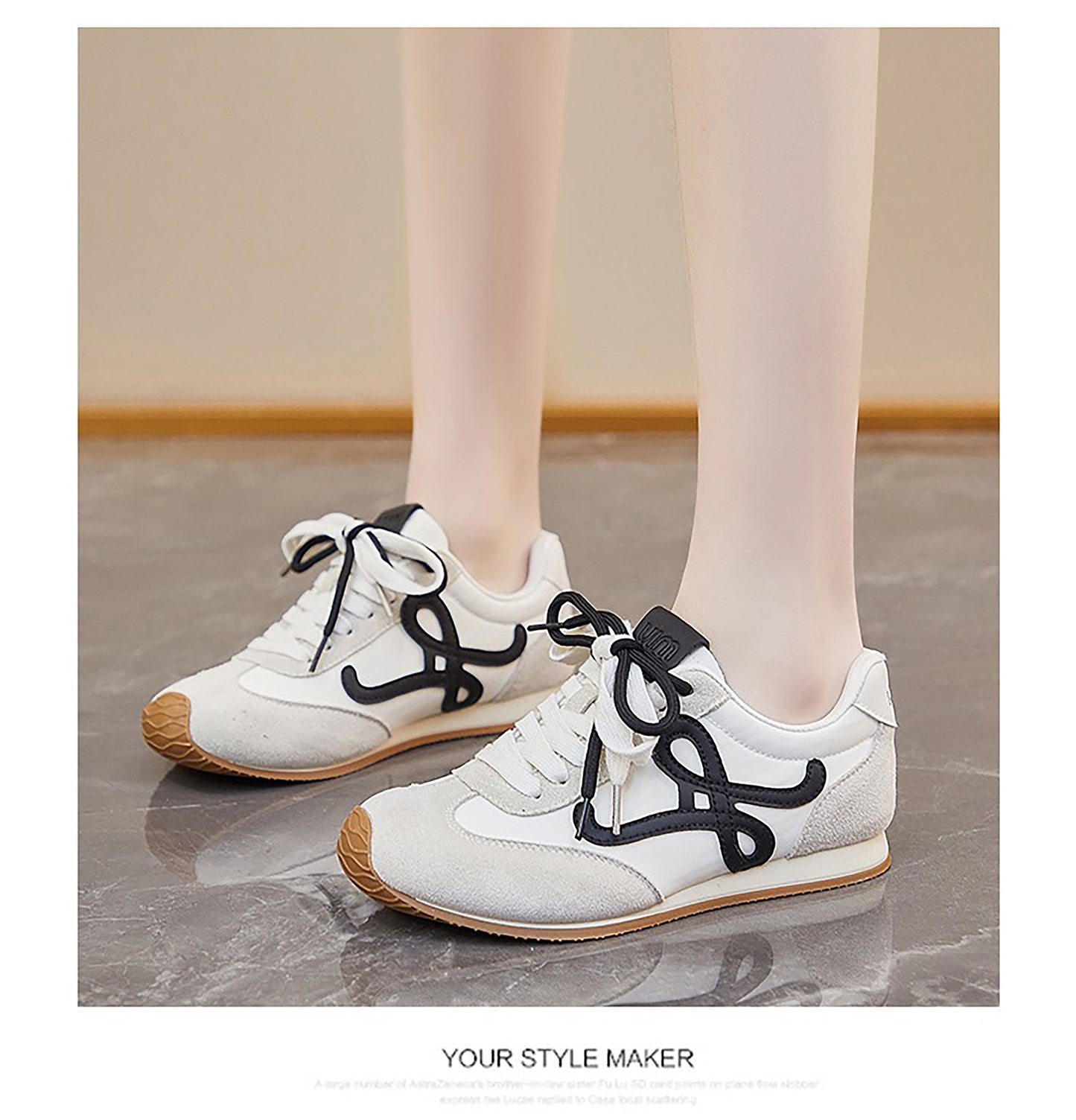 Women’s Classic Retro Sneakers - Suede & Leather Panel Design