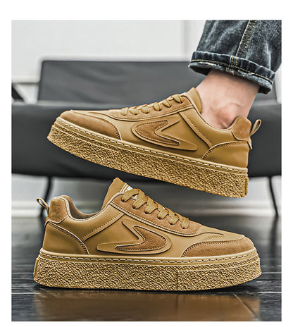 Men's Chunky Sole Retro Casual Sneakers - Multi-Color Low-Top Board Shoes