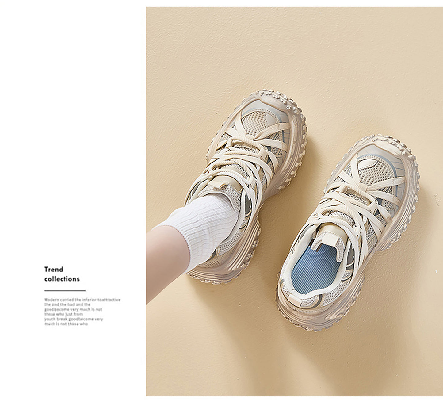 Sporty Chunky Sneakers: Mesh Panels & All - Terrain Soles