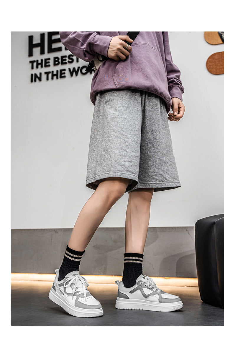 Men's Fashion Low-Top Sneakers - Colorblock Casual Shoes for Men | White Gray & Black White Styles