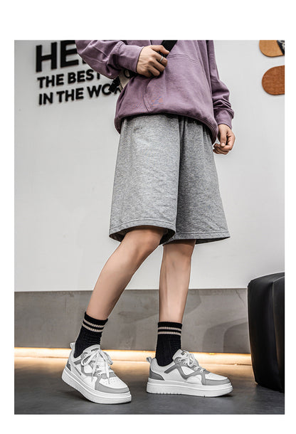 Men's Fashion Low-Top Sneakers - Colorblock Casual Shoes for Men | White Gray & Black White Styles