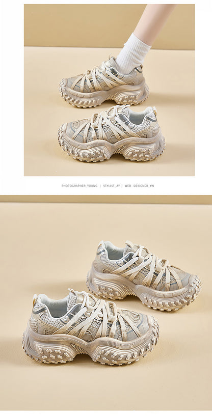 Sporty Chunky Sneakers: Mesh Panels & All - Terrain Soles