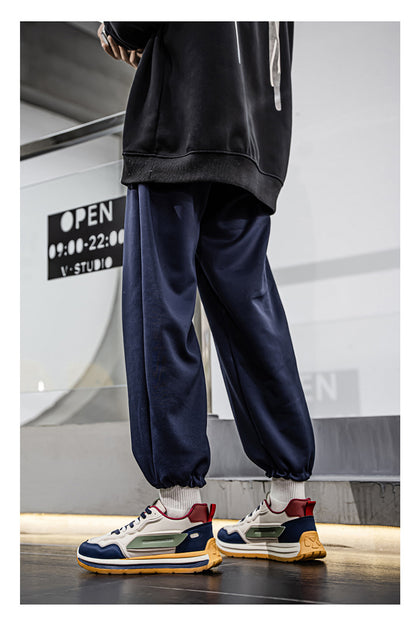 Men's Retro Chunky Sole Sneakers - Multi-Color Casual Streetwear Athletic Shoes