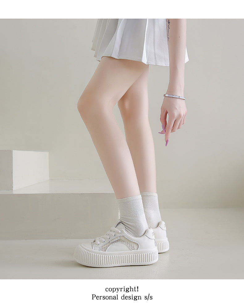 Chunky Sole White Sneakers - Lightweight & Breathable for Daily