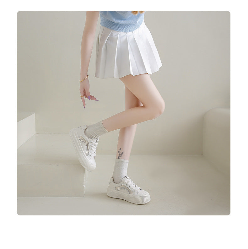 D111 Sweet Girl Style White Sneakers