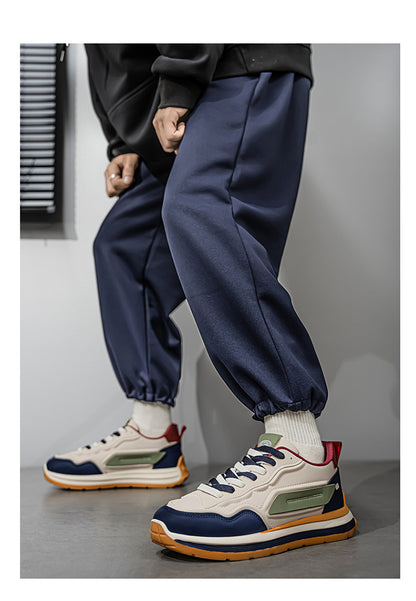Men's Retro Chunky Sole Sneakers - Multi-Color Casual Streetwear Athletic Shoes