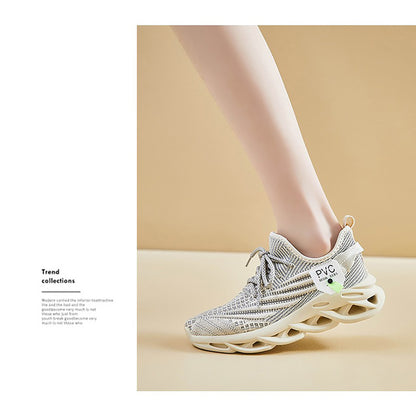 Lightweight Flyknit Sneakers - Breathable Mesh & Sculpted Sole（