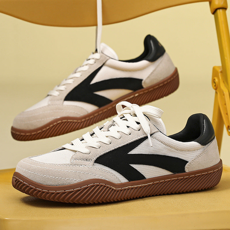 Spring Summer New Breathable Soft Sole Lightweight Mesh Solid Color Trendy Versatile Men's Shoes White Sneakers Sports