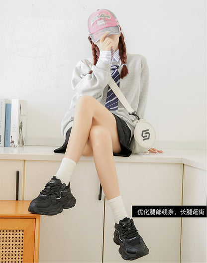 Sporty Dad Sneakers: Chunky Heel & Breathable Mesh