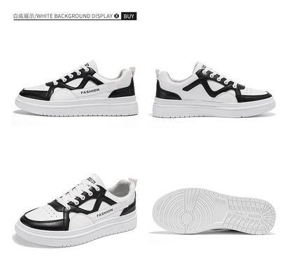 Men's Fashion Low-Top Sneakers - Colorblock Casual Shoes for Men | White Gray & Black White Styles