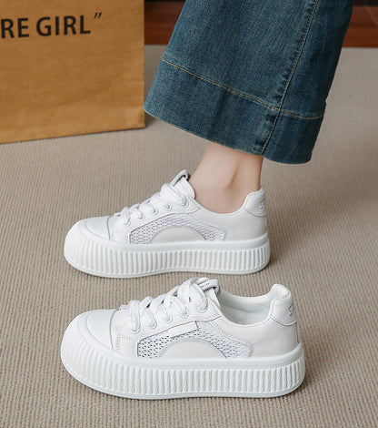 D111 Sweet Girl Style White Sneakers