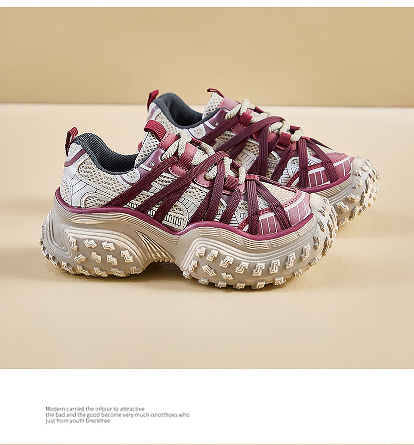 Sporty Chunky Sneakers: Mesh Panels & All - Terrain Soles