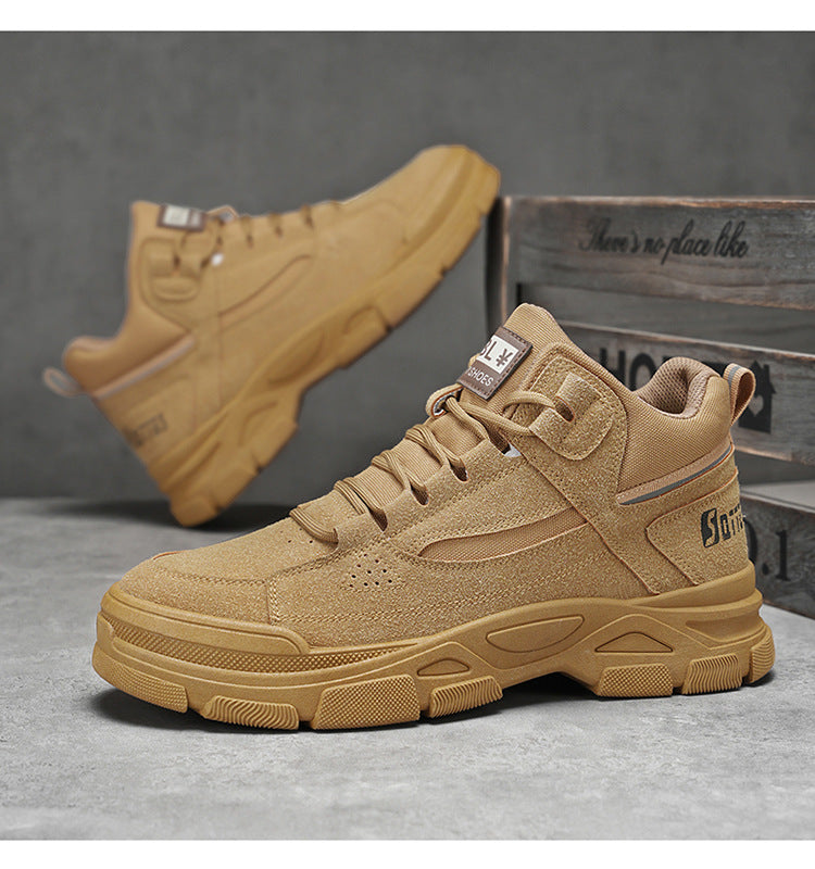 Men's High-Top Workwear Sneakers - Chunky Sole Casual Athletic Shoes