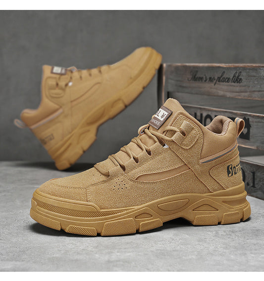 Men's High-Top Workwear Sneakers - Chunky Sole Casual Athletic Shoes