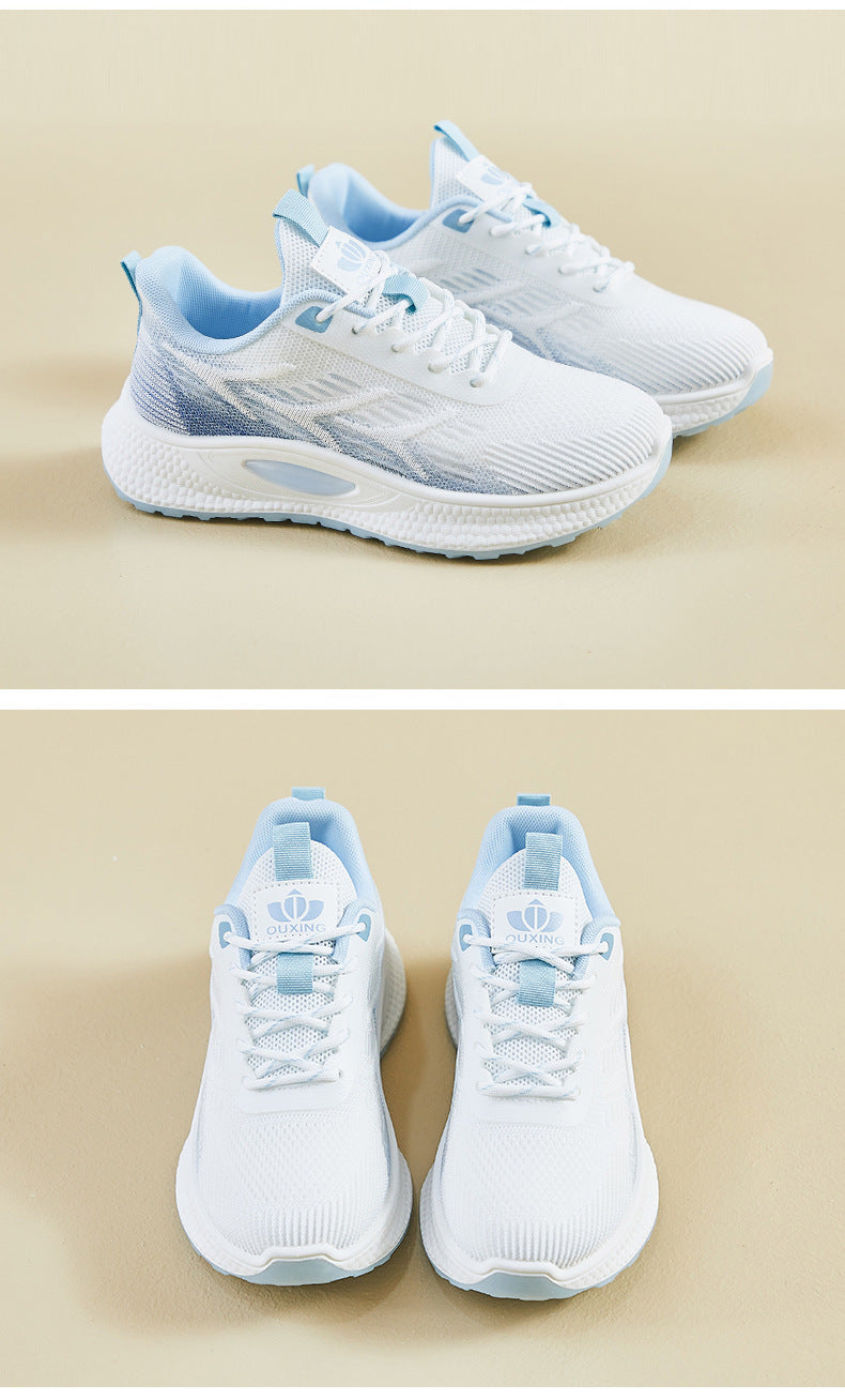 Lightweight Flyknit Running Shoes - Gradient Color Sport Sneakers