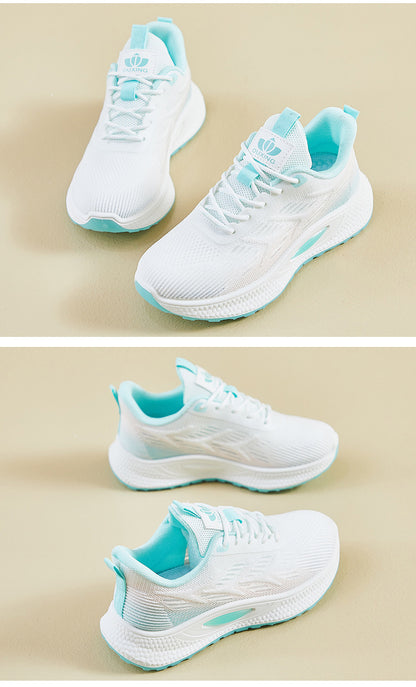 Lightweight Flyknit Running Shoes - Gradient Color Sport Sneakers