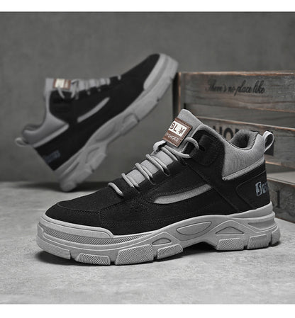 Men's High-Top Workwear Sneakers - Chunky Sole Casual Athletic Shoes