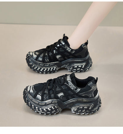 Sporty Chunky Sneakers: Mesh Panels & All - Terrain Soles