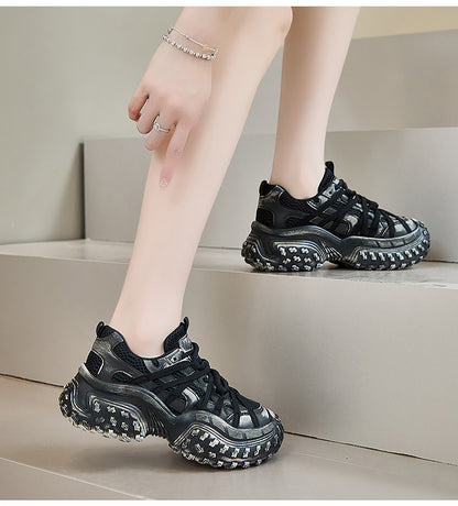 Sporty Chunky Sneakers: Mesh Panels & All - Terrain Soles