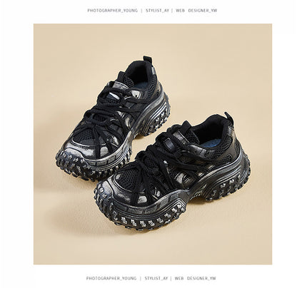 Sporty Chunky Sneakers: Mesh Panels & All - Terrain Soles