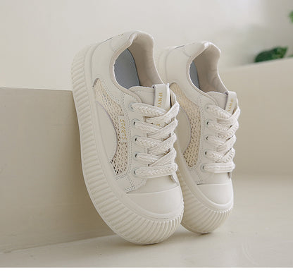 Chunky Sole White Sneakers - Lightweight & Breathable for Daily