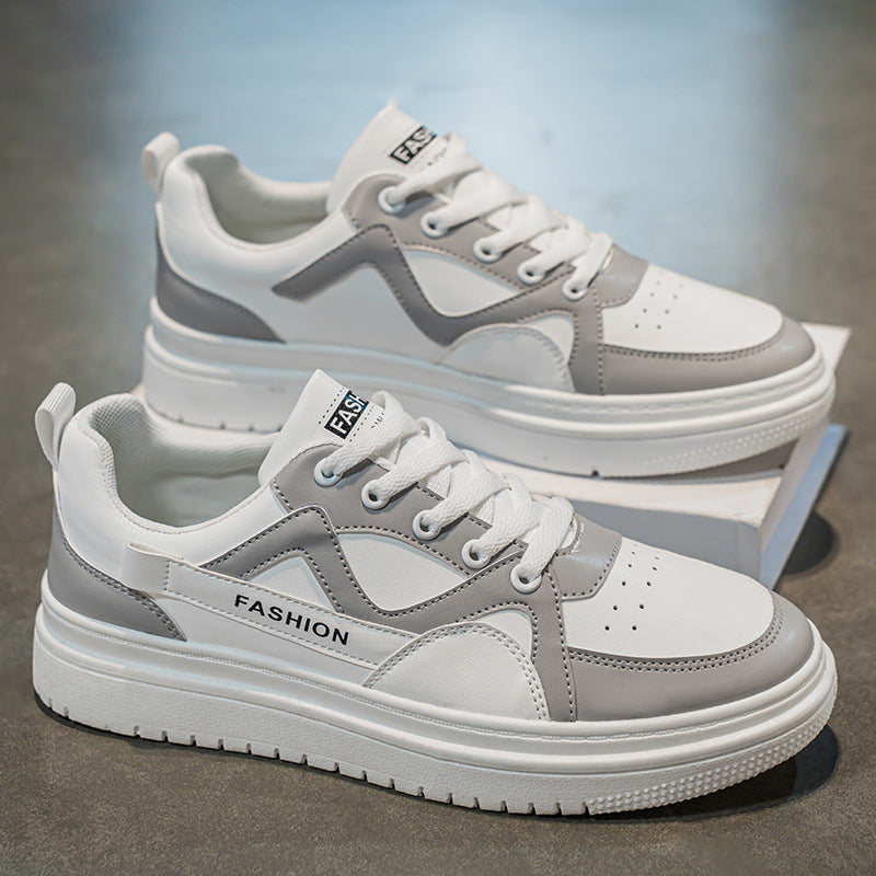 Men's Fashion Low-Top Sneakers - Colorblock Casual Shoes for Men | White Gray & Black White Styles