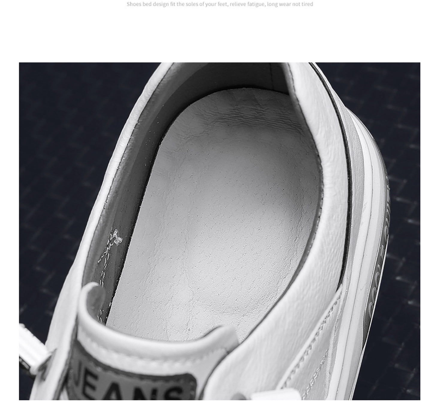 Men's Leather Low - Top Sneakers - Casual Lace - Up Fashion Shoes