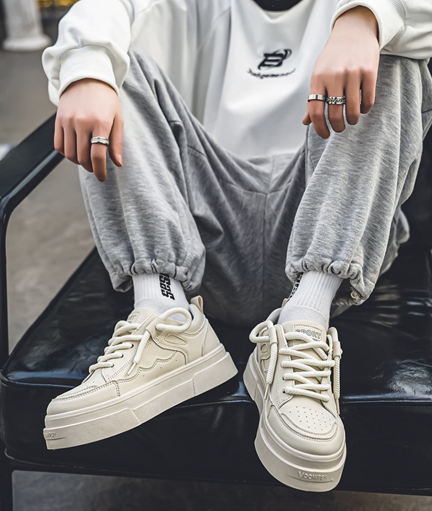 Minimalist Chunky Platform Sneakers - All - Match Casual Shoes