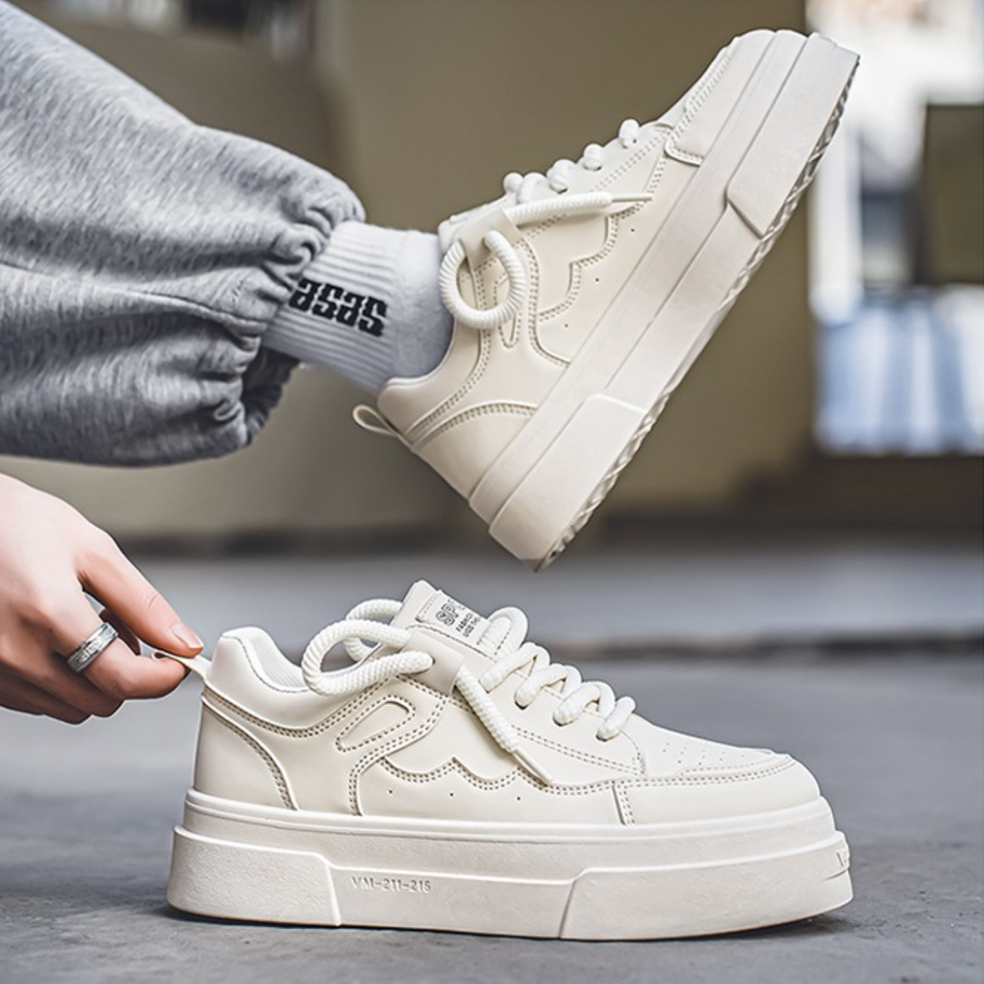 Minimalist Chunky Platform Sneakers - All - Match Casual Shoes