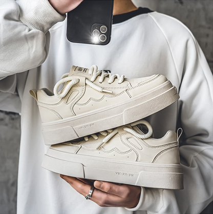 Minimalist Chunky Platform Sneakers - All - Match Casual Shoes