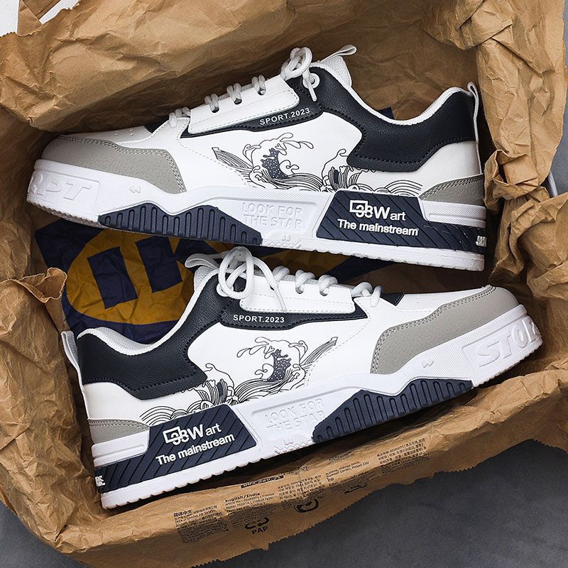 Chinese National's High-Top Skateboarding Shoes for Men Trendy All-Season Height-Increasing Sports Shoes Summer Leisure Original