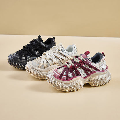 Sporty Chunky Sneakers: Mesh Panels & All - Terrain Soles