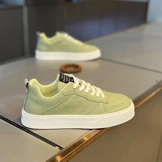 Men's Minimalist Low-Top Sneakers - Multi-Color Checkerboard Casual Shoes