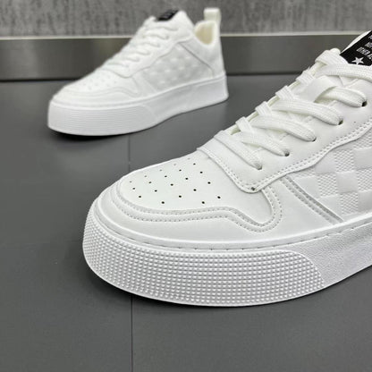 Men's Minimalist Low-Top Sneakers - Multi-Color Checkerboard Casual Shoes