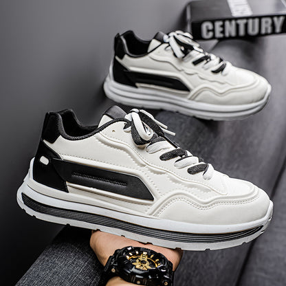 Men's Retro Chunky Sole Sneakers - Multi-Color Casual Streetwear Athletic Shoes