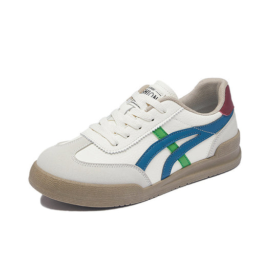 Retro Striped Sneakers - Classic Sporty Low - Top Design