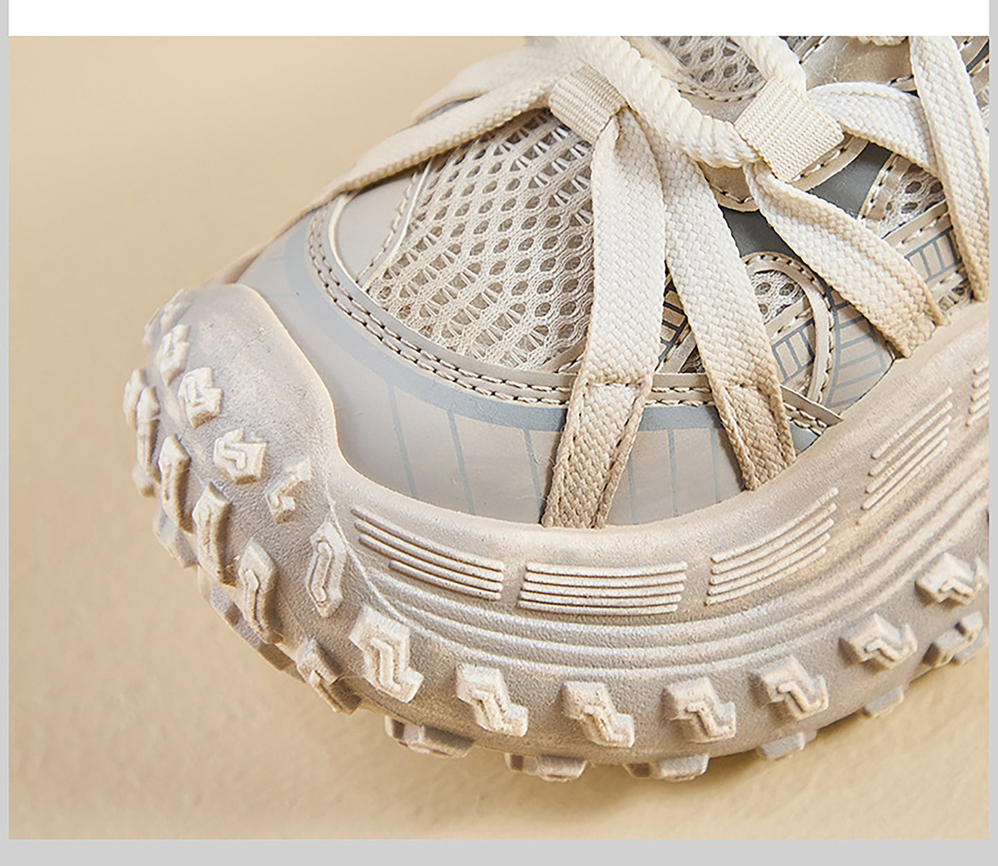 Sporty Chunky Sneakers: Mesh Panels & All - Terrain Soles