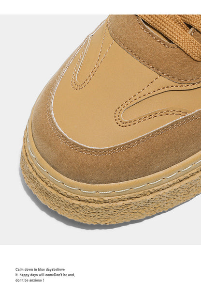 Men's Chunky Sole Retro Casual Sneakers - Multi-Color Low-Top Board Shoes