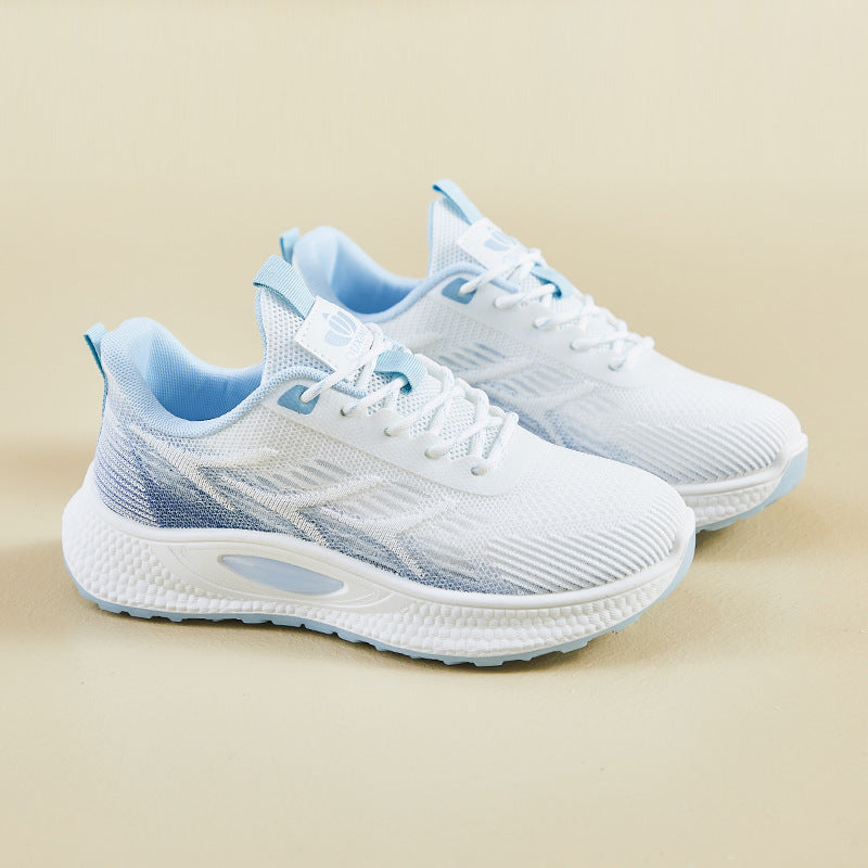 Lightweight Flyknit Running Shoes - Gradient Color Sport Sneakers