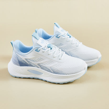 Lightweight Flyknit Running Shoes - Gradient Color Sport Sneakers