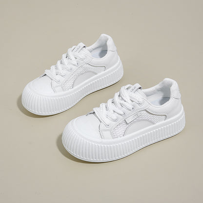 Chunky Sole White Sneakers - Lightweight & Breathable for Daily