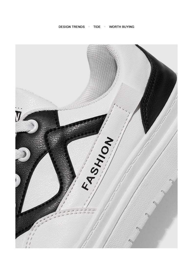 Men's Fashion Low-Top Sneakers - Colorblock Casual Shoes for Men | White Gray & Black White Styles