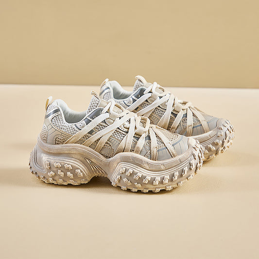 Sporty Chunky Sneakers: Mesh Panels & All - Terrain Soles
