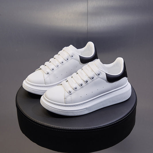 Unisex McQueen Style Chunky Sole Platform Sneakers - Multi-Color White Casual Shoes (Men & Women Sizes)