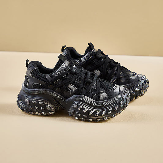 Sporty Chunky Sneakers: Mesh Panels & All - Terrain Soles