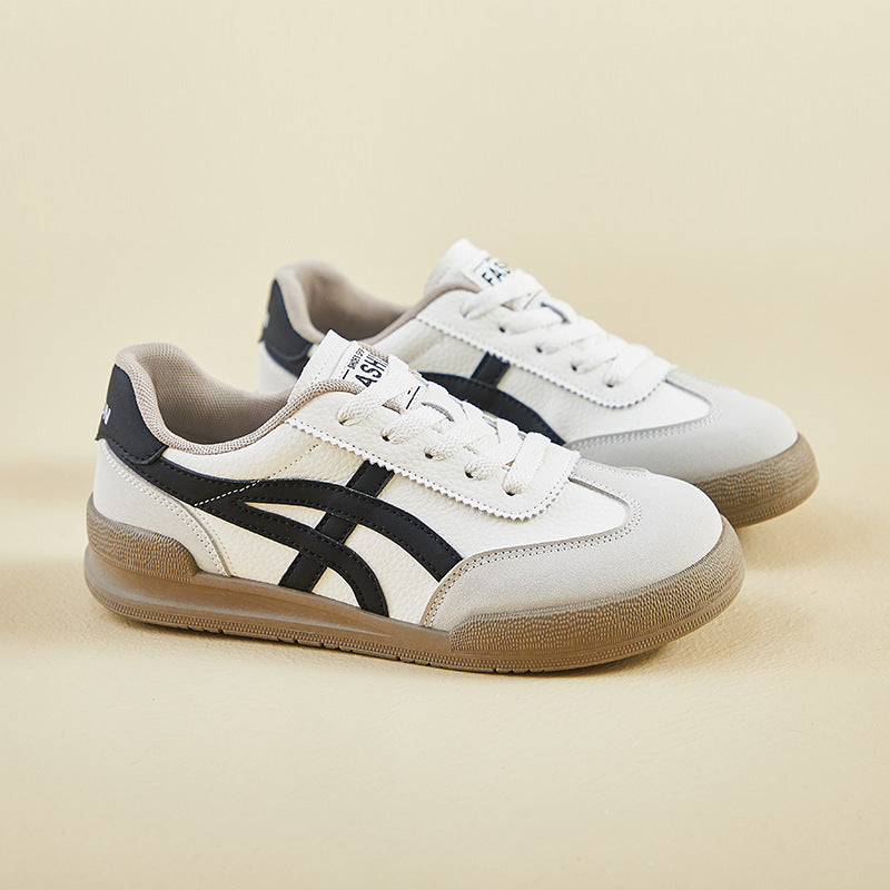 Retro Striped Sneakers - Classic Sporty Low - Top Design