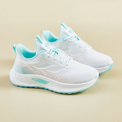 Lightweight Flyknit Running Shoes - Gradient Color Sport Sneakers