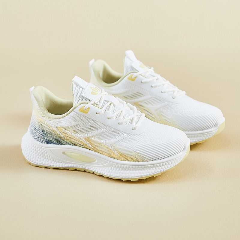 Lightweight Flyknit Running Shoes - Gradient Color Sport Sneakers