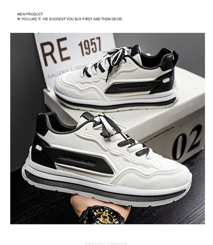 Men's Retro Chunky Sole Sneakers - Multi-Color Casual Streetwear Athletic Shoes